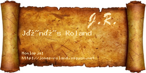 Jónás Roland névjegykártya
